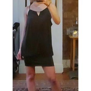 Alice + Olivia Black Dress w/ Rhinestone Straps